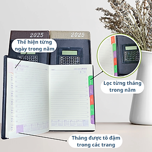 [SỔ TAY DA KÈM MÁY TÍNH] Sổ Da Doanh Nhân Cao Cấp Kèm Máy Tính Dành Riêng Để Lập Kế Hoạch Cho Năm 2025
