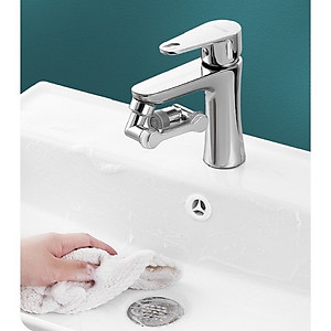 Loại INOX - Đầu Nối Vòi Nước Xoay 1080 độ - Đầu Vòi Nước Thông Minh Lắp Bồn Rửa Mặt - Hai Chế Độ Nước - Hàng Nhập Khẩu