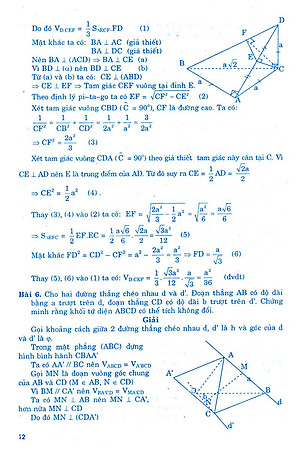Sách Giải Bài Tập Hình Học Lớp 12 (Chương Trình Chuẩn)