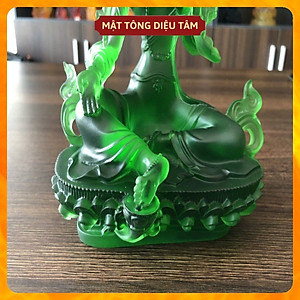 Tượng đức tara xanh lục độ phật mẫu lưu ly cao 12.8cm