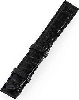 Dây đồng hồ nam nữ Huy Hoàng da cá sấu 2 mặt da màu đen HT8277