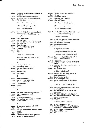 Cambridge English Starters 1 for Revised Exam from 2018 Ans Booklet