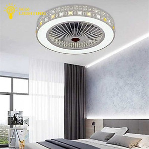 Quạt ỐP Trần Hàn Quốc Trang Trí Phòng Khách Phòng Ngủ 3 Chế Độ Màu Điều Khiển Từ Xa Hẹn Giờ Thông Minh