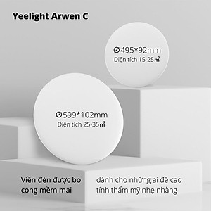 Đèn Led Ốp Trần Thông Minh Yeelight Arwen C - 50W - Led RGB hắt trần - Hàng Chính Hãng - Bản Quốc Tế Mihome Global