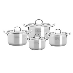 Bộ nồi xửng inox cao cấp FIVESTAR 5 chiếc 3 đáy bếp từ , inox 304 vancover , nắp inox (tặng 10 muỗng ăn)