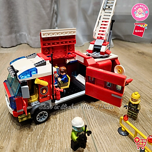 Đồ chơi lắp ráp xếp hình cứu hỏa Qman 2807 – Ô TÔ CỨU HỎA (366 mảnh ghép) dành cho bé trai trên 6 tuổi