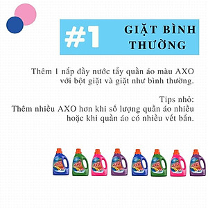 Combo 4 chai Nước tẩy đánh bay vết bẩn cứng đầu cho quần áo màu AXO 400ml