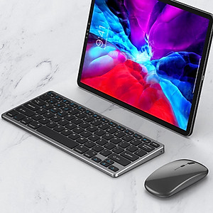 Bộ Bàn phím chuột không dây mini W616 - pin sạc - đa kết nối bluetooth 5.0 + 3.0 + Usb wireless 2.4G hàng nhập khẩu