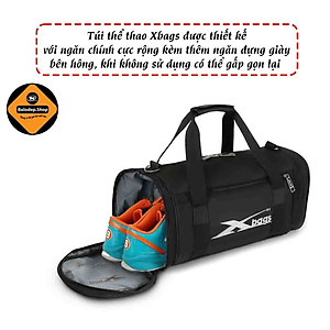 Túi Thể Thao Cao Cấp Chống Nước Xbags XB6001 Màu Đen, Có Ngăn Giày Đựng Riêng, Không Gian Rộng, Nhiều Ngăn, Trẻ Trung Cá Tính XB6001!