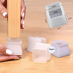 COMBO 4 Miếng Lót Chân Bàn Ghế Silicone Bọc Chân Bàn Ghế Vuông & Tròn Tiện Lợi