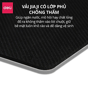 Miếng Lót Chuột DELI Hàng Chính Hãng Bàn Di Chuột Không Viền, Vải Jiaji Di Chuột Êm Ái Chống Thấm Nước Đàn Hồi Tốt