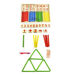 Đồ chơi gỗ giáo dục bảng que tính kèm số và phép toán