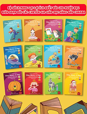 One Story A Day - Sách song ngữ cho bé, 12 cuốn truyện - 365 câu chuyện phát triển trí tuệ và nuôi dưỡng tâm hồn - Tặng kèm file nghe & note từng vựng