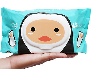 Combo 6 Gói Khăn Ướt AGI Không Hương Chim cánh cụt (100 tờ/6 gói)