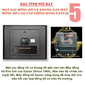 Đồng hồ Treo Tường EASTAR Kim Điện Tử KIM TRÔI Cao Câp DẠ QUANG - LỊCH Vạn Niên và NHIỆT KẾ Điện Tử
