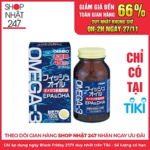 Thực Phẩm Chức Năng Dầu Cá Omega 3 Orihiro Nhật Bản 180 Viên