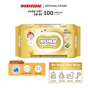 Thùng Khăn Ướt Em Bé NUNA Gold Không Mùi 100 Miếng/Bao, 24 Bao/Thùng