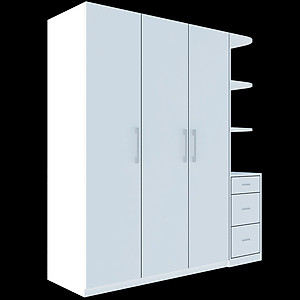 [Miễn phí vận chuyển & Lắp đặt tại TP. Hồ Chí Minh] Tủ quần áo gỗ cao cấp thiết kế thông minh 3 cánh, nhiều ngăn hộc phong cách sang trọng Ohaha - TQA032 - Màu D/Màu Trắng