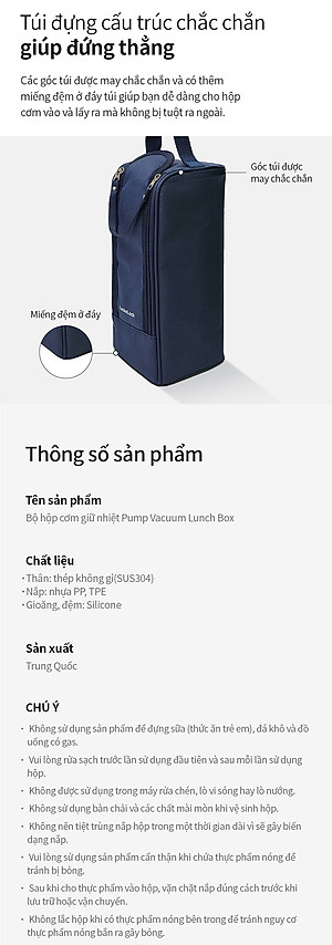 Bộ Hộp Cơm Giữ Nhiệt Hút Chân Không Lock&Lock NVY-4 - LHC8052S01