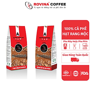 Cà Phê Arabica Cầu Đất - Pha Máy - Gói 250gr Nguyên Hạt Hương Vị Đậm Đà Cân Bằng Hoàn Hảo Rovina Coffee