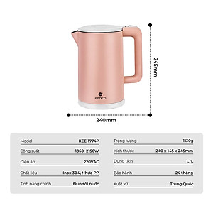 Ấm đun nước siêu tốc Elmich 1,7L KEE 1774 P - Hàng chính hãng