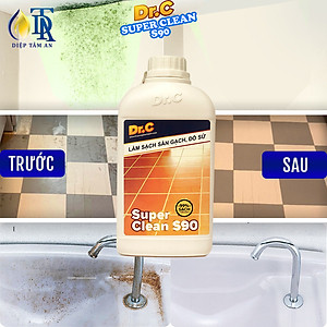 Tẩy Bồn Cầu Bị Ố Vàng,Tẩy Gạch Men,Tẩy Xi Măng,Nước Tẩy Nhà Vệ Sinh,Tẩy Rong Rêu Vôi Vữa Dr.C Super Clean S90 1 Lít
