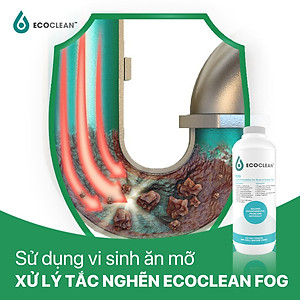 Vi Sinh Xử Lý Dầu Mỡ, Khử Mùi - EcoClean FOG - Chai 1Lít - Chính Hãng Từ USA