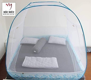 Mùng Chụp Mộc Miên - Tự Bung Đỉnh Rộng Có Viền Chân - Trăng Viền Xanh