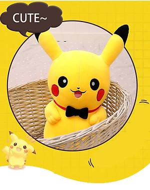 Thú nhồi bông pikachu êm mịn dễ thương cao cấp - Size từ 30cm đến 90cm - Quà tặng gấu bông pikachu nhồi bông dễ thương - Gối ôm mềm mịn cho bé