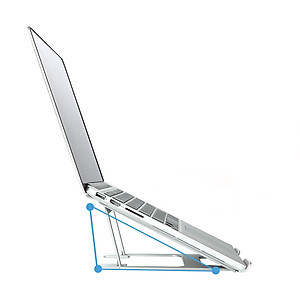 Giá Đỡ Laptop Macbook Để Bàn Chất Liệu Hợp Kim Nhôm Cao Cấp – 6 Bậc Nâng Hạ - Gấp Gọn  Kích Thước 22.3 x 23.5 x 1.3cm  Hàng Chính Hãng 