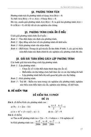 Sách 100 Đề Kiểm Tra Toán 8