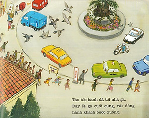 Sách Ehon - Thực Phẩm Tâm Hồn Cho Bé - Xe Bus Píng Poong Đi Biển (Tái Bản 2020)