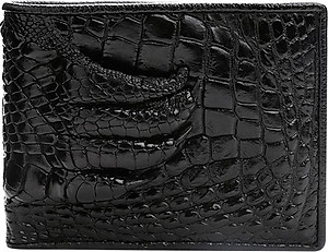 Ví Nam Da Cá Sấu Gù Chân Huy Hoàng HT2232 (12.5 x 10 cm) - Đen