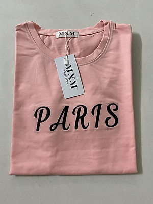 Áo thun nữ MXM ôm body thêu chữ Paris cotton 4 chiều từ 40kg - 52kg ( ANU029 )