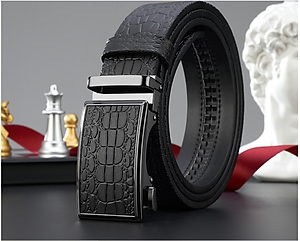 Thắt lưng nam da bò nguyên chất mặt khóa tự động hợp kim cao cấp