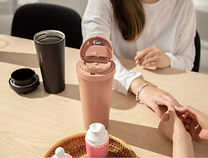 Ly Giữ Nhiệt Lock&Lock Energetic One Touch Tumbler LHC3249 (550ml) - Hàng Chính Hãng, Bằng Thép Không Gỉ Inox 316L, Nắp Mở Một Chạm, Tặng Ống Hút Và Cọ Rửa