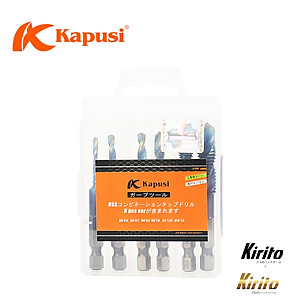 Bộ 6 mũi khoan Taro ren KAPUSI Japan, cỡ từ M3-M10 thép cao cấp