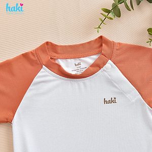 Bộ body chip cộc tay raglan vải tre cao cấp HAKI (4-12kg); body cho bé trai bé gái, body suit cho bé sơ sinh BB049