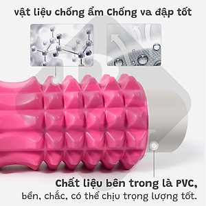 Combo Thảm Tập Yoga 6mm,Con Lăn Massage Ống Lăn Dãn Cơ Foam Roller BLUE- Bóng tập yoga size 65cm Tập Gym, Yoga, Thể Hình (hàng nhập khẩu)