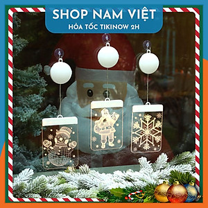 Dây Treo Đèn LED 3D Hình Cây Thông, Chuông Trang Trí Giáng Sinh, Noel - Chính Hãng NAVIVU