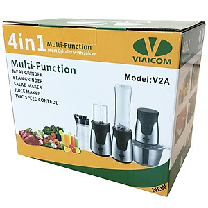 Máy xay đa năng gia đình 4 trong 1 VIAICOM V2A – Cối inox - Hàng chính hãng