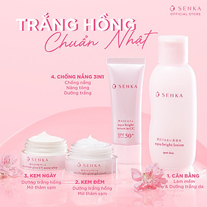 [HOT DEAL] Kem Dưỡng Da Trắng Hồng ban đêm Giảm Thâm Sạm Không Cồn dạng gel SENKA AQUA BRIGHT GLOW GEL CREAM 50g - 15538