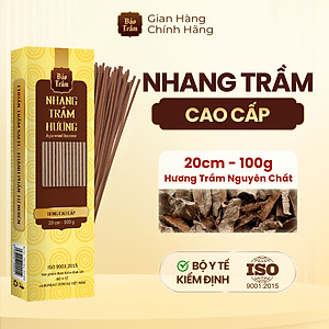 Nhang Trầm Hương 20cm Cao Cấp – Hộp Vàng 100g | Bảo Trầm – Thơm Tự Nhiên, Không Khói Gắt, An Toàn