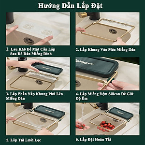 Giá Treo Túi Lọc Rác Bồn Rửa KUNBE Kết Hợp Để Đồ Rửa Chén Bát Ngăn Tắc Nghẽn