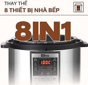 Nồi Áp Suất Điện Olivo PC60 Ruột Inox 6L Thương Hiệu Mỹ Gồm 16 Chức Năng Công Suất 1000 W - Hàng Chính Hãng