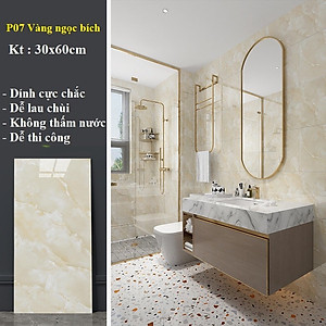 Bộ 20 Tấm Xốp Dán Tường 3D PVC Đá Vàng 60x30cm Keo Sẵn Dày 2,5mm Cao Cấp, Sang Trọng