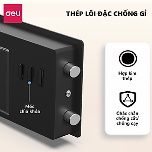 Két Sắt Mini Deli - Khóa Điện Tử Chống Cháy Chống Trộm Bảo Mật Cao Két Sắt An Toàn Cho Gia Đình Văn Phòng Nhà Cửa