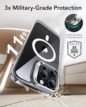 Ốp Lưng cho iPhone 16 Pro / iPhone 16 Pro Max ESR Classic Hybrid Case with Stash Stand HaloLock - Hàng Chính Hãng