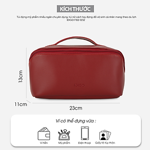 Túi đựng mỹ phẩm nhiều ngăn chuyên dụng, túi nữ xách tay đựng đồ vệ sinh cá nhân mang theo du lịch IDIGO FB2-1232