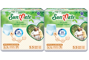 Combo 2 Gói Tã Quần Người Lớn Sunmate Khô Thoáng L7 (7 Miếng/ Gói)